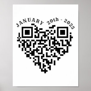 01-20-2025 Grappige Trump Dance Troll QR Scan voor Poster