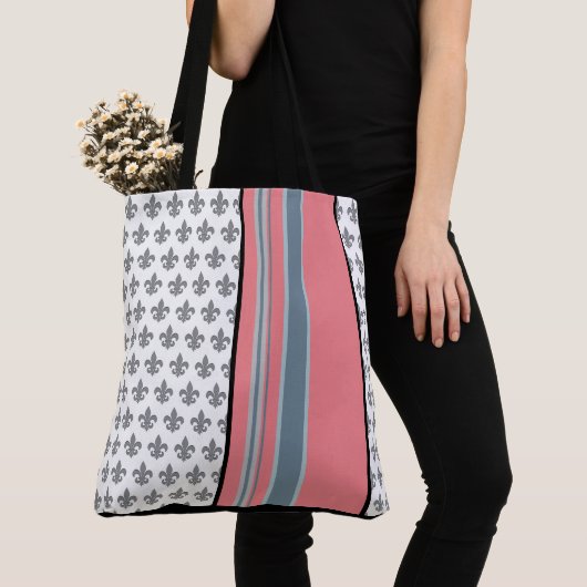 01.23 Ontwerper fleur-de-lis Tote Bag (Dichtbij)