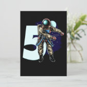 01.5th Birthday Boy Flossing Astronaut Vijf jaar Save The Date (Staand voorkant)