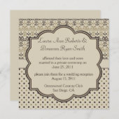 01 Bruin Tan Cream Damask Stippen Post Wedding Kaart (Voorkant / Achterkant)