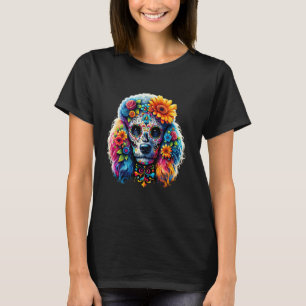 01 Cinco De Mayo Poodelhond Schedel Bloem T-shirt