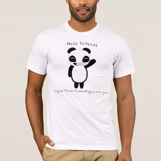 01 - De engelse Panda is blij je te ontmoeten! T-shirt (Voorkant)