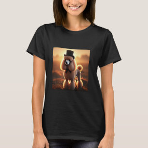 01 Elegante Poodle met een Fantasie Hoed en Vlinde T-shirt