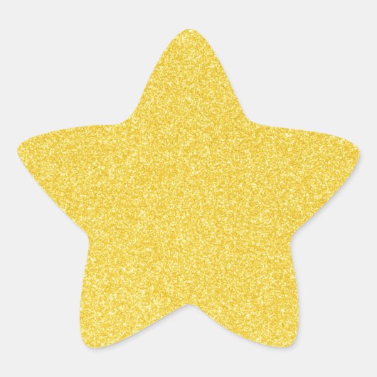 01 Gele Glitter Print Sparkles Star Ster Sticker (Voorkant)