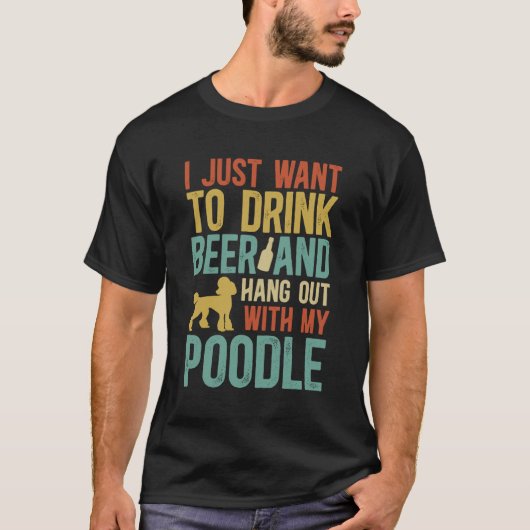 01 Grappige Poodle Vader van Een Poodle Vader T-shirt (Voorkant)