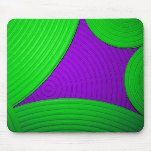 01 Groene en Paarse Starburst Mousepad Muismat (Voorkant)