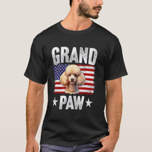 01 Grootvader poedel opa Vaderdag Vlag van de VS 4 T-shirt