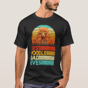 01 Heren Retro Vintage Beste Poodle Vader Ooit Vad T-shirt