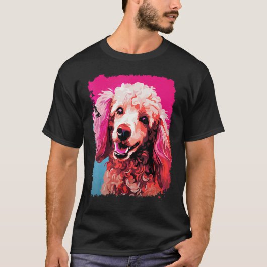01 Hond Poodle Roze T-shirt (Voorkant)