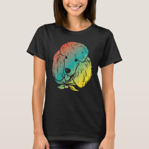 01 Kleurrijke Poodle Gezichtskunst Dier Huisdier H T-shirt