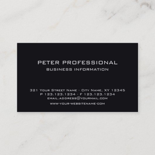 01 Matig zwart Visitekaartje zwart-wit (Voorkant)