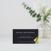 01 Moderne professionele Visitekaartje goud zwart (Staand voorkant)