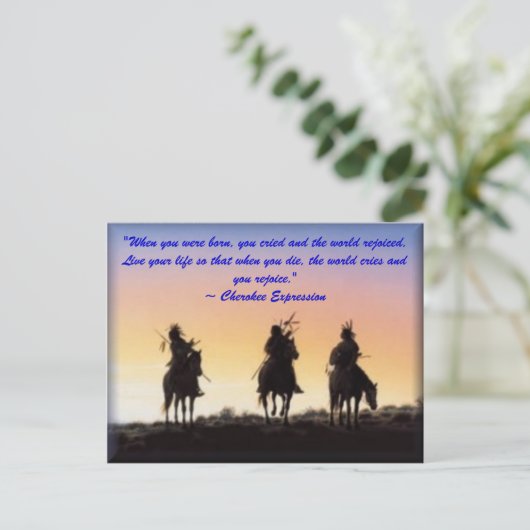 01_native_american, "Toen je geboren werd, cr... Briefkaart (Staand voorkant)