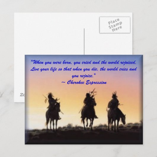 01_native_american, "Toen je geboren werd, cr... Briefkaart (Voorkant / Achterkant)