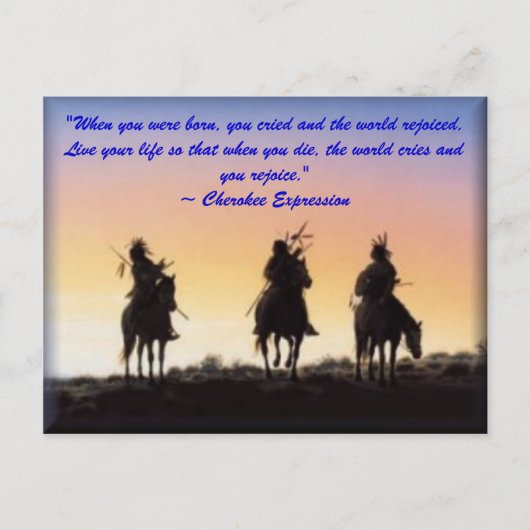 01_native_american, "Toen je geboren werd, cr... Briefkaart (Voorkant)