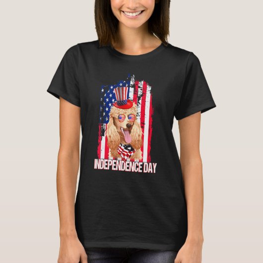 01 Onafhankelijkheidsdag Poodle Vlag 4 juli T-shirt (Voorkant)