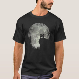 01 Poodle Pudel Caniche En Maan Halloween T-shirt