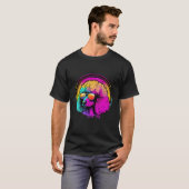 01 Retro Poodle Synthwave Nachten T-shirt (Voorkant volledig)