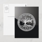 [01] Silver Celtic Tree of Life Briefkaart (Voorkant / Achterkant)