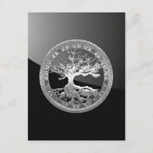 [01] Silver Celtic Tree of Life Briefkaart