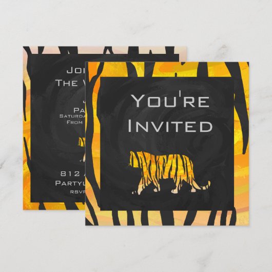 01 Sinaasappel- en zwarte tijger Kaart (Voorkant / Achterkant)