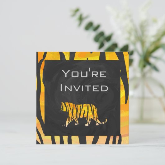 01 Sinaasappel- en zwarte tijger Kaart (Staand voorkant)