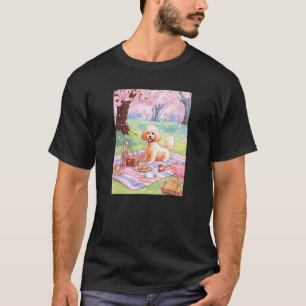 01 Toy Poodle Kersenbloesem Grappige Hond Picknick T-shirt