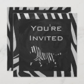 01 Zebra zwart-wit monogram Kaart (Voorkant / Achterkant)