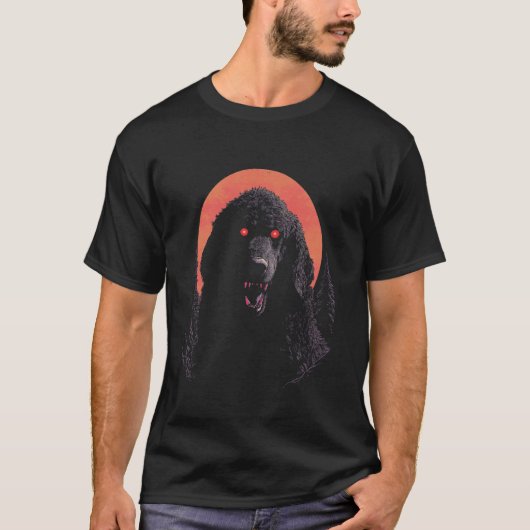 01 Zwarte Poodle Halloween T-shirt (Voorkant)