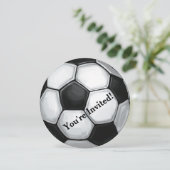 01of12 Voetbal Feestuitnodiging Kaart (Staand voorkant)