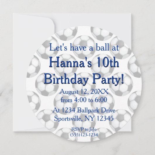 01of12 Voetbal Feestuitnodiging Kaart (Achterkant)