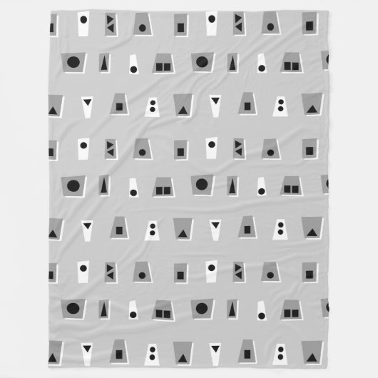 020216 - Grijs, wit en zwart op grijs CCCC Fleece Deken (Voorkant)