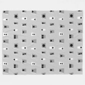 020216 - Grijs, wit en zwart op grijs CCCC Fleece Deken (Voorkant (Horizontaal))