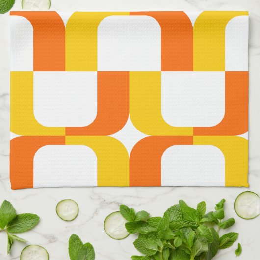 020614 - Amber en Sinaasappel op wit Theedoek (Gevouwen)