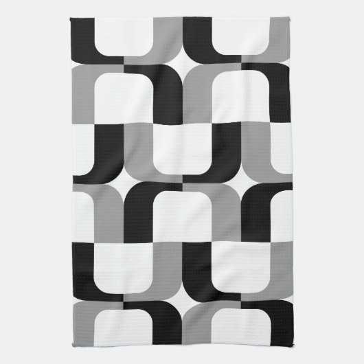 020614 - Grijs en zwart op wit Theedoek (Verticaal)