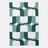 020614 - Ocean Green en Dark Green on White Theedoek (Verticaal)