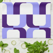 020614 - Pastel Blue en Deep Paars op White Theedoek (Gevouwen)