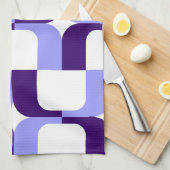 020614 - Pastel Blue en Deep Paars op White Theedoek (Quarter Fold)