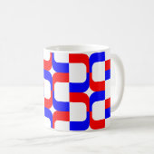020614 - Rood en blauw op wit Koffiemok (Voorkant rechts)