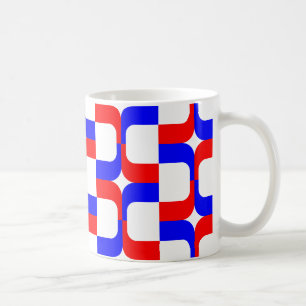 020614 - Rood en blauw op wit Koffiemok