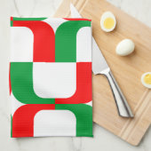 020614 - Rood en groen op wit Theedoek (Quarter Fold)