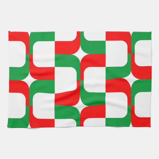 020614 - Rood en groen op wit Theedoek (Horizontaal)