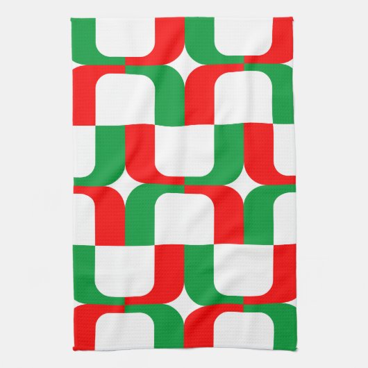 020614 - Rood en groen op wit Theedoek (Verticaal)
