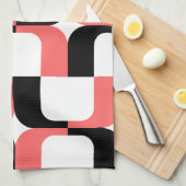 020614 - Tropisch roze in zwart op wit Theedoek (Quarter Fold)