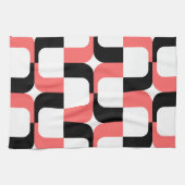 020614 - Tropisch roze in zwart op wit Theedoek (Horizontaal)