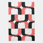 020614 - Tropisch roze in zwart op wit Theedoek (Verticaal)