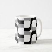 020614 - Zwart en grijs in wit Koffiemok (Voorkant rechts)