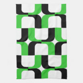 020614 - Zwart en groen op wit Theedoek (Verticaal)