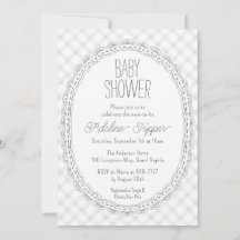 020 Fog Vintage Kant Frame Gingham Baby Shower