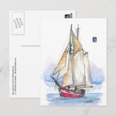 (021) Noorderlicht Sailboot Briefkaart (Voorkant / Achterkant)